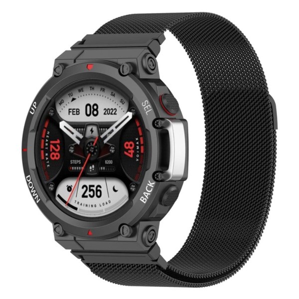 Amazfit T-Rex 2 milanese ruostumattomasta teräksestä valmistettu rannekello - Musta Black