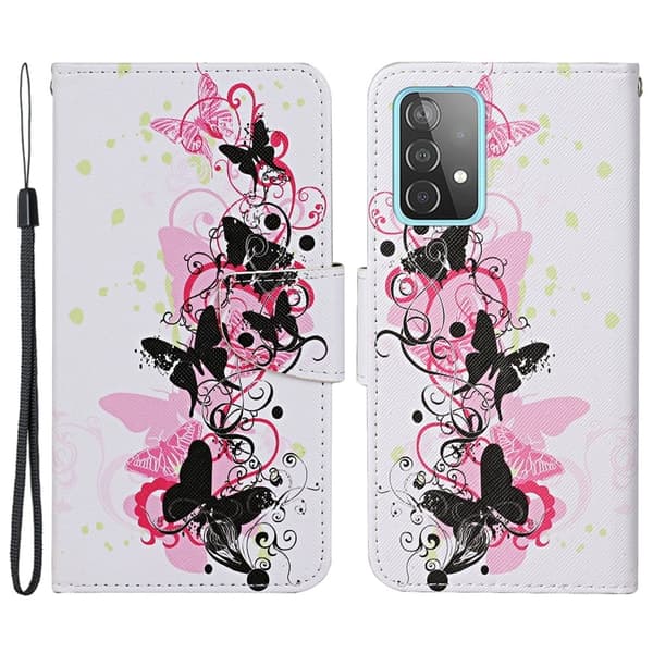 Wonderland Samsung Galaxy A33 5G Flip Etui - Fire Sommerfugle Multicolor
