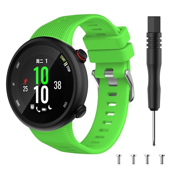 Garmin Forerunner 45S silikone sølv Spænde Urrem - Grøn Green