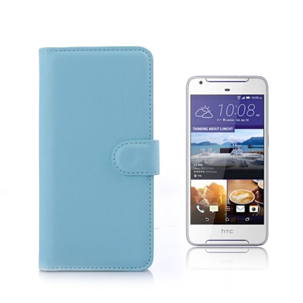 HTC Desire 650 beskyttende og flot læder-etui - Blå Blue