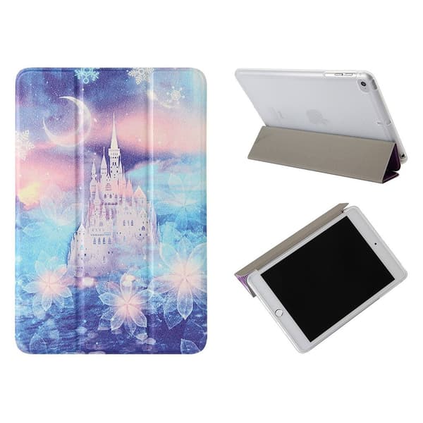 iPad Mini (2019) holdbar tri-fold mønster læder flip etui - Castle Multicolor