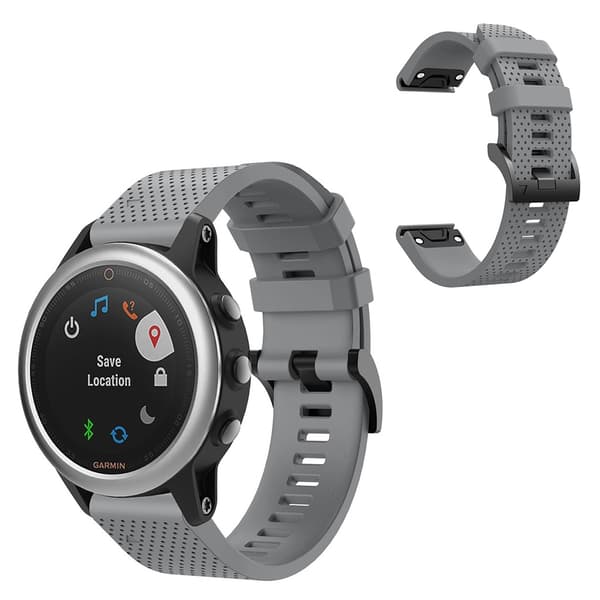 Stilfuld silikone-urrem til Garmin Fenix 5S - Grå Silver grey