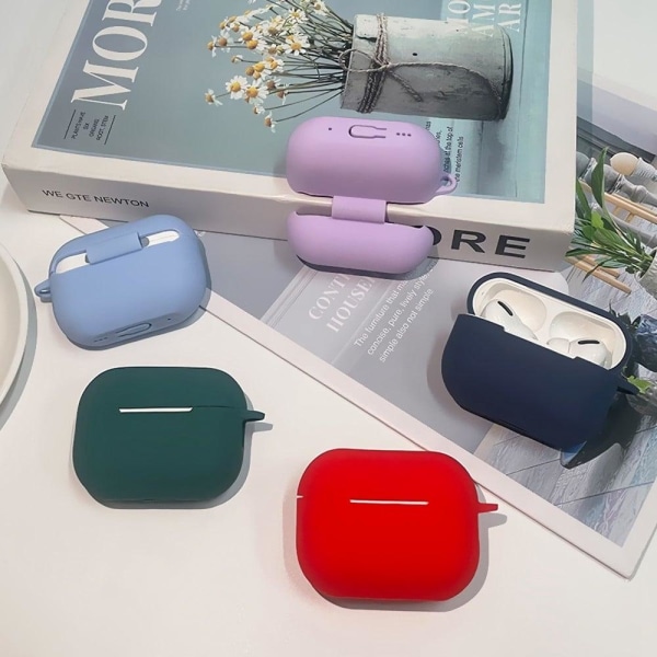 1,3 mm AirPods Pro 2 silikoneetui med spænde - Midnatsblå Blue