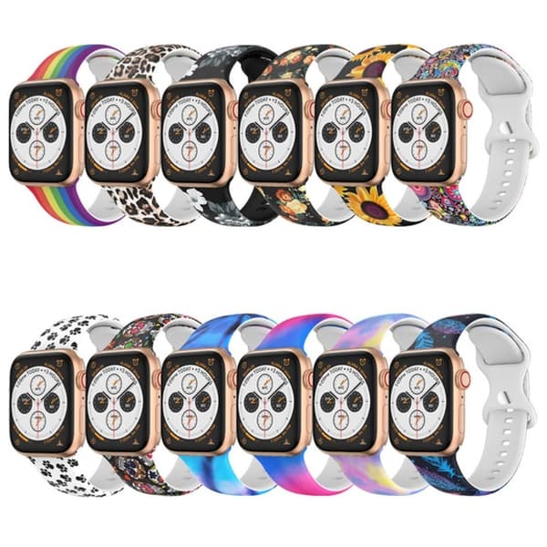 Apple Watch (41 mm) designklokkerem i silikon - Fjær Multicolor