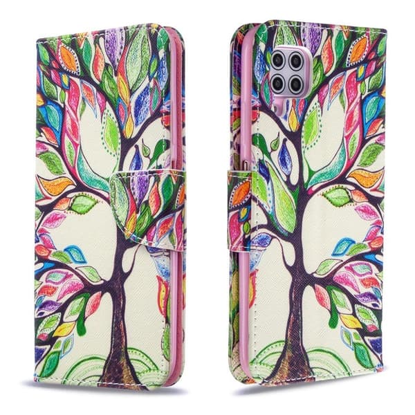 Wonderland Huawei P40 Lite / Nova 6 SE Etui - Farvet Træ Multicolor