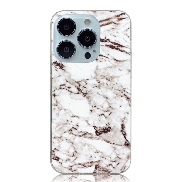 Marble iPhone 14 Pro Max Etui - Hvit Klinkekule White