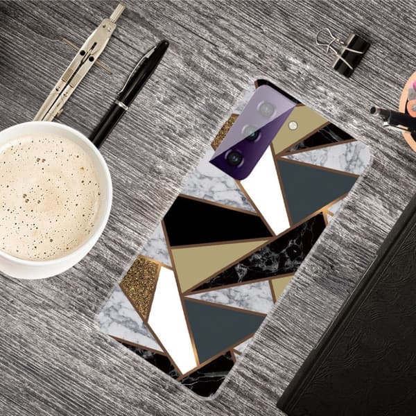 Marble Samsung Galaxy S21 Plus Etui - Earthly Klinkekule Fragmenter Multicolor