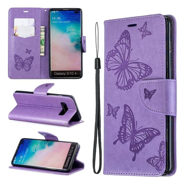 Butterfly Samsung Galaxy S10 Plus etui - Lilla Purple