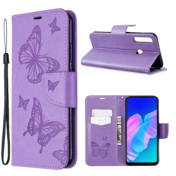 Butterfly Huawei P40 Lite E Etui - Lilla Purple