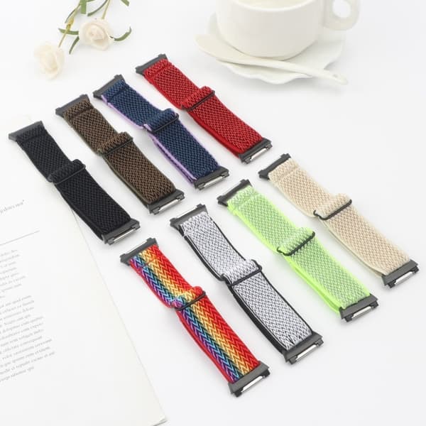Fitbit Ionic wave pattern nylon watch strap - Beige Brun
