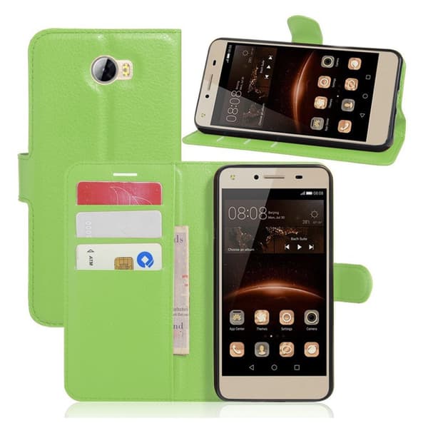 Huawei Y5 II etui i Lychee skind - Grøn Green