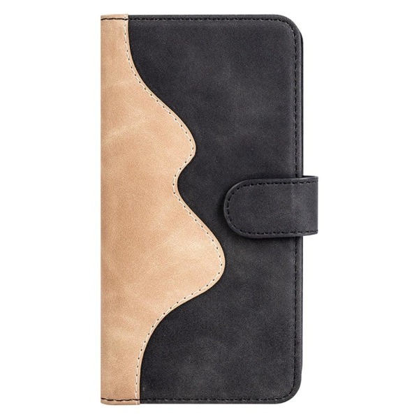 Two-color leather flip case for ASUS Zenfone 9 - Black Black