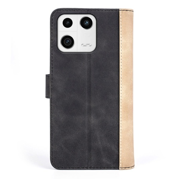 Tvåfärgat Xiaomi 13 fodral i läder - Svart Svart