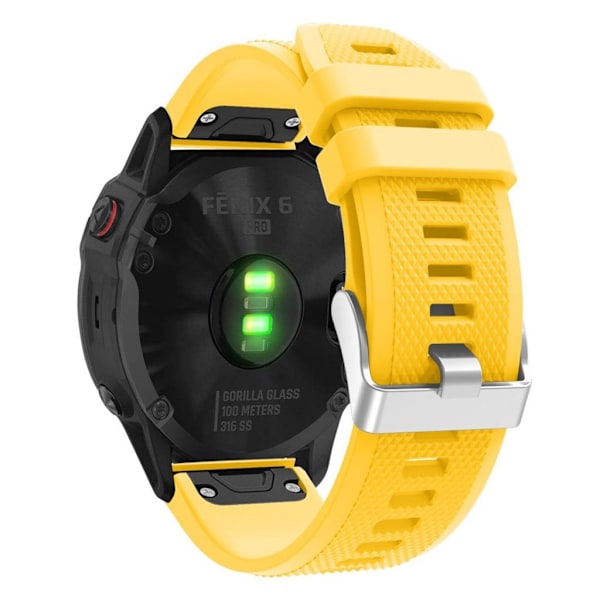 Garmin Fenix 6 snyggt klockarmband i silikon - Gul Gul