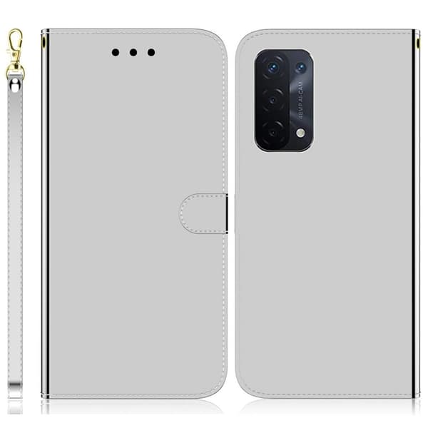 Mirror Oppo A54 5G / A74 5g / A93 5g Flippetui - Sølv Silver grey