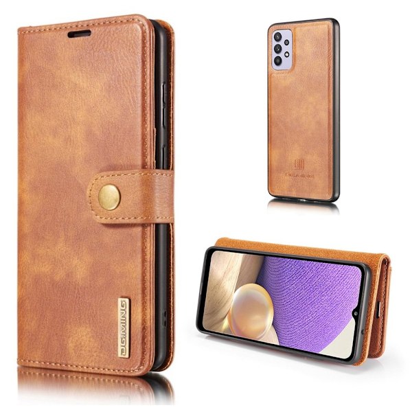 DG.MING Samsung Galaxy A32 5G 2-i-1 etui med pung - Brun Brown