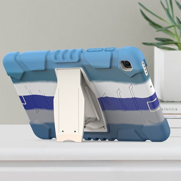 Samsung Galaxy Tab S6 Lite silikone cover med kickstand - Farverig Blå Blue