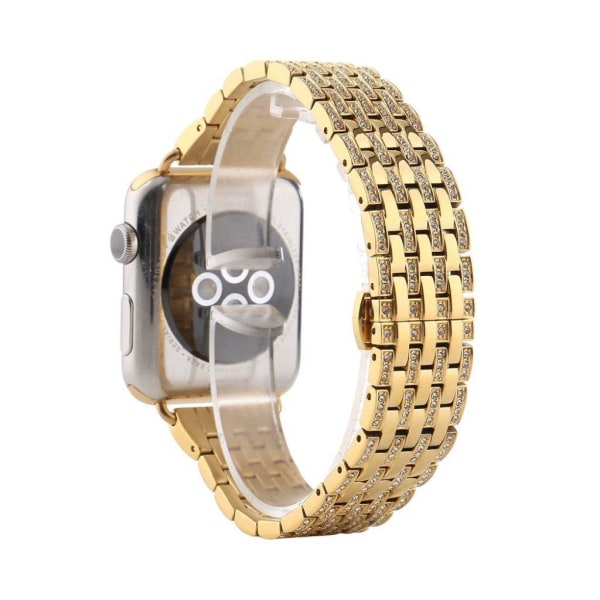 Apple Watch Series 5 44mm exquisite rhombus klockarmband - guld Guld