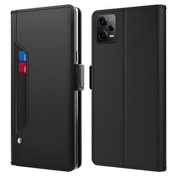 Phone Etui med Make-up Mirror og Slick Design til Xiaomi Redmi Note 12 Pro Plus - Sort Black