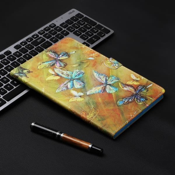 Samsung Galaxy Tab A7 10.4 (2020) cool mønster læder flip etui - skinnende sommerfugl Multicolor