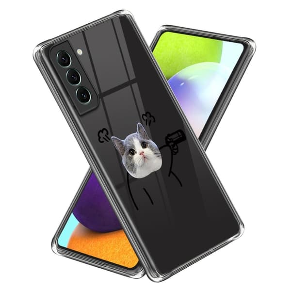 Deco Samsung Galaxy S24 Plus skal - Katt Med Pistol Silvergrå
