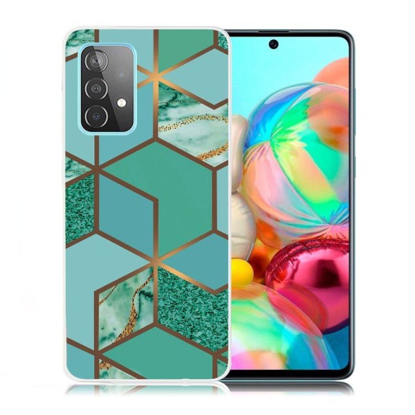 Marble design Samsung Galaxy A72 5G kotelot - Tiilenpunainen Marmorilaatta Green