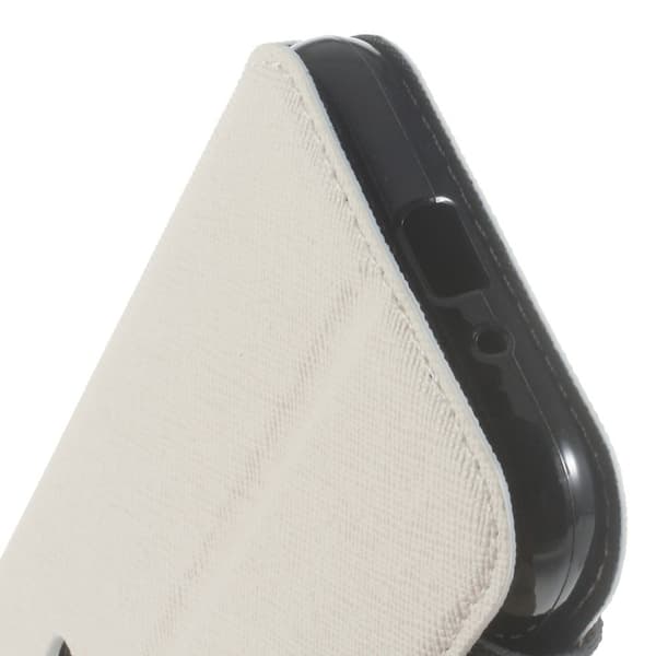Roar Korea Samsung Galaxy J1 (2016) Lær Kortholder Etui - Hvit White