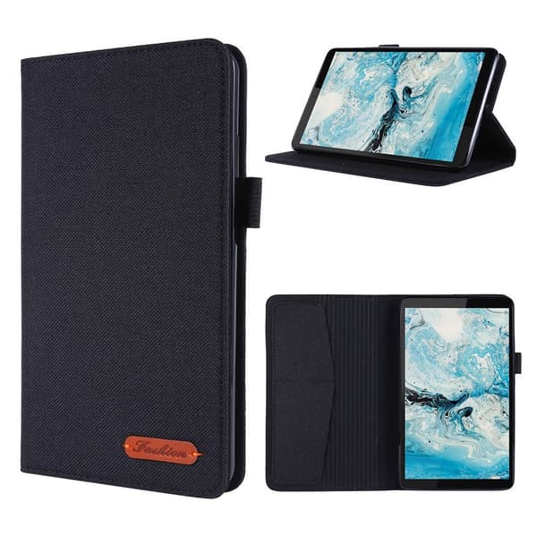 Lenovo Tab M7 kangas teema nahkakotelo - Musta Black