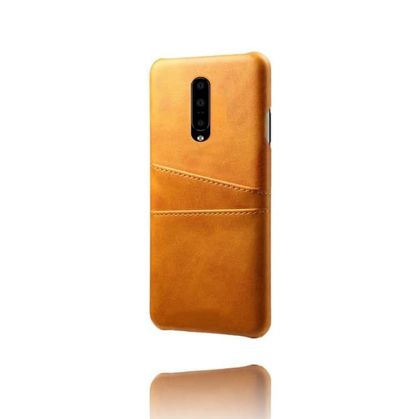 OnePlus 7 Pro läderfodral med dubbla kortplatser - Orange Orange