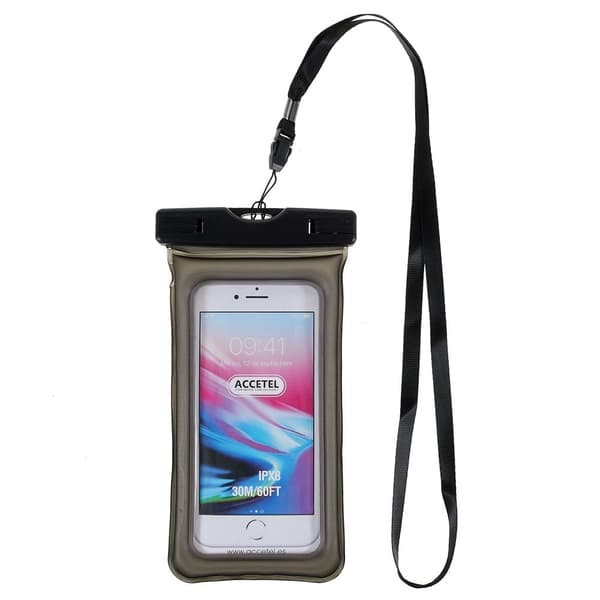 Universal waterproof bag with lanyard for 6-inch smartphone - Black Black