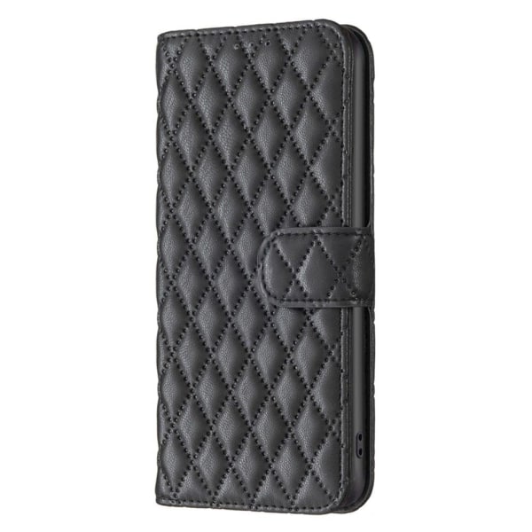 Rhombus mat Samsung Galaxy A52 5G / Samsung Galaxy A52 flip etui - Sort Black