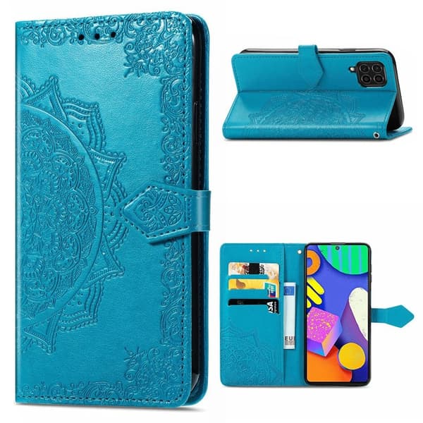 Mandala Samsung Galaxy M62 / F62 Flip Etui - Blå Blue