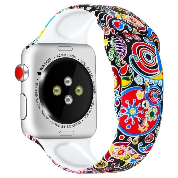 Apple Watch serie 4 44mm mønstret urrem - Stil C Multicolor