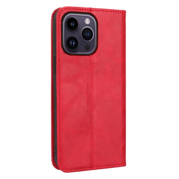 Bofink Vintage iPhone 15 Pro Max Læretui - Rød Red
