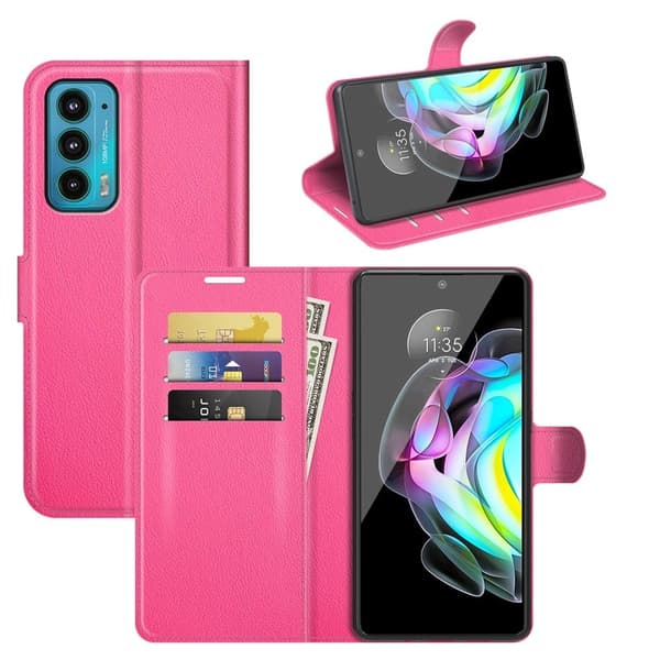 Classic Motorola Edge 20 Flip Etui - Rose Pink