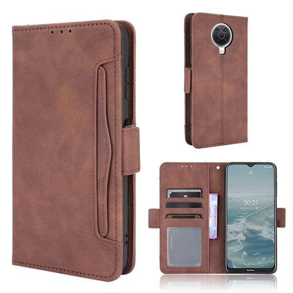 Modern-styled Læder Pung Etui til Nokia G20 - Brun Brown