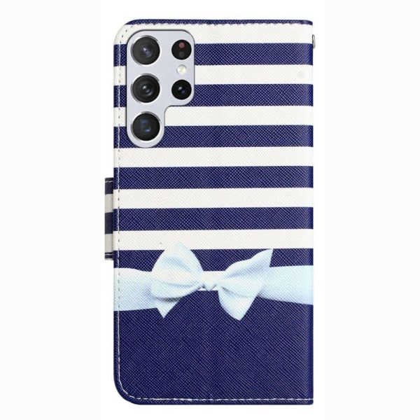 Wonderland Samsung Galaxy S23 Ultra Flip Etui - Sløjfe Blue