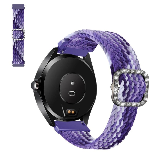 22mm Universal nylon + strassi solki kellon hihna - Viinirypäle Violetti Purple