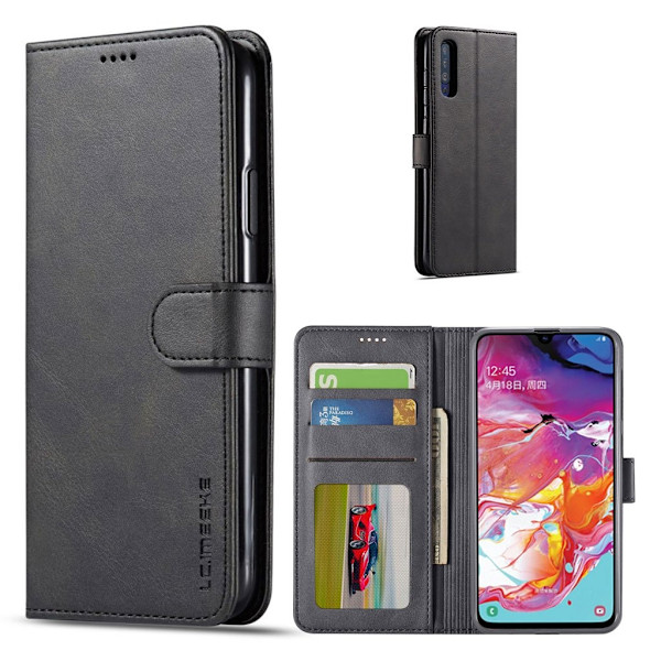 LC.IMEEKE Samsung Galaxy A70 Flip Etui - Sort Black