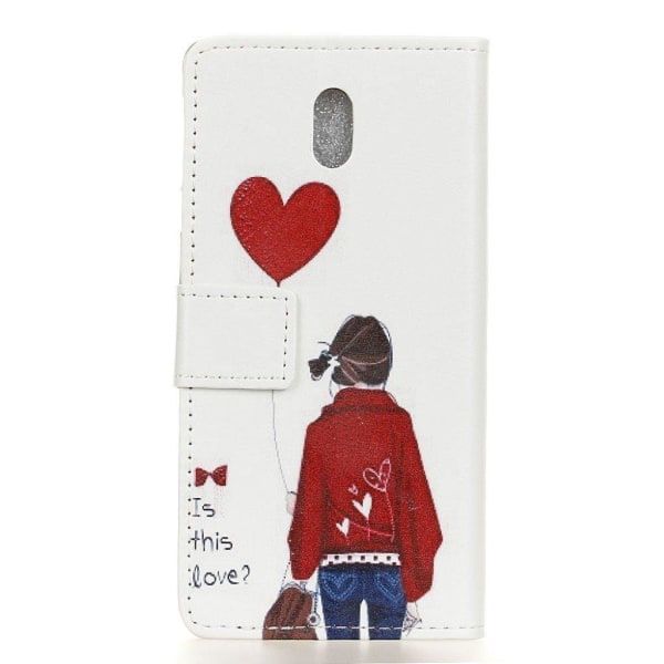Samsung Galaxy J5 (2017) vintagetyylinen nahkakotelo - Tytön kysymys Multicolor