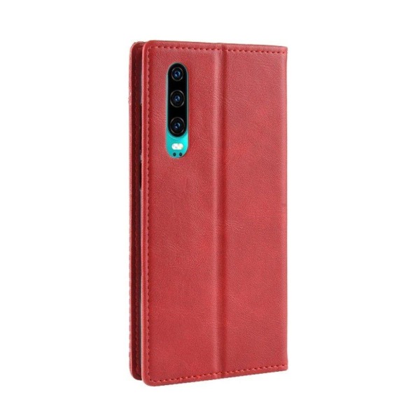Huawei P30 vintage læderetui - Rød Red