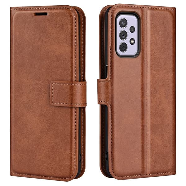 Lompakko Nahkakotelo For Samsung Galaxy A73 - Vaalean Ruskea Brown