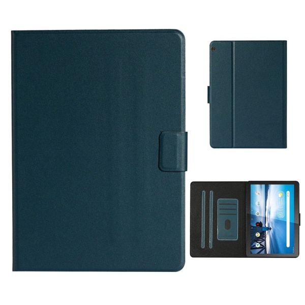 Lenovo Tab M10 simple themed leather case - Dark Blue Blå