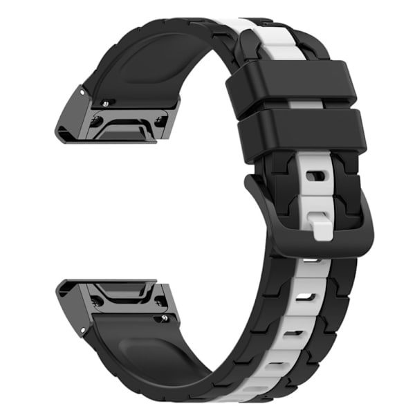 22 mm silikone-urrem til Garmin-ur - Sort / Hvid Black