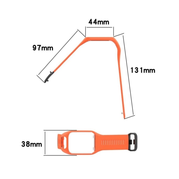 Klockarmband i silikon för TomTom-enheter - Orange Orange