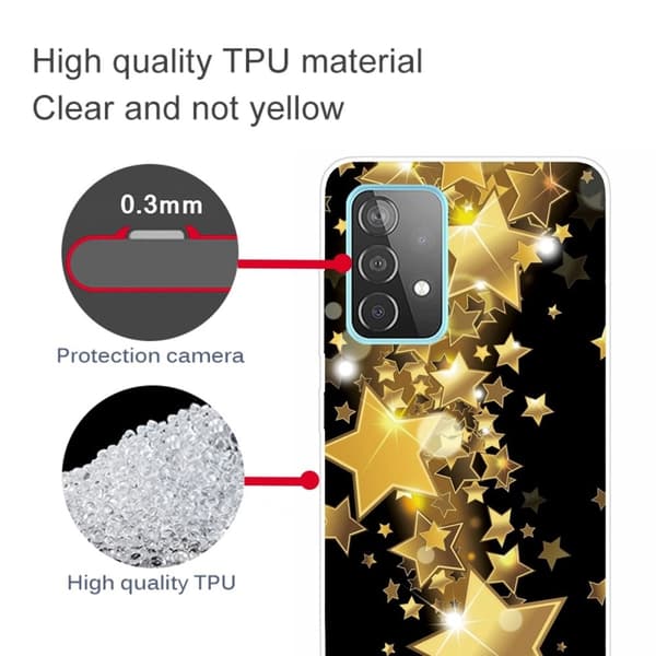 Deco Samsung Galaxy A23 deksel - Gylne Stjerner Gold