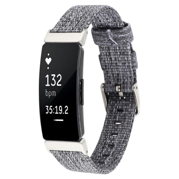 Fitbit Inspire / Inspire HR nylonkellonauha - Harmaa Silver grey