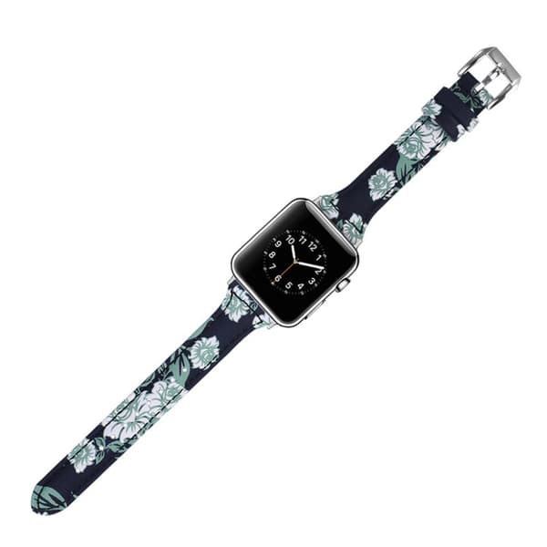 Apple Watch 38mm klockarmband i äkta läder med blommönster - Stil E multifärg