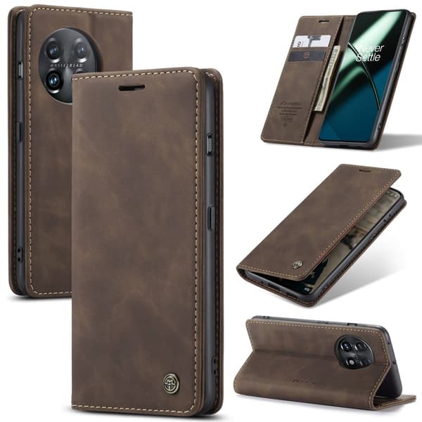 CaseMe OnePlus 11 Vintage Etui - Kaffe Brown