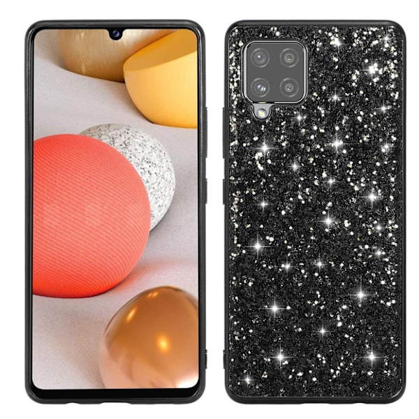 Glitter Samsung Galaxy A42 5G etui - sort Black